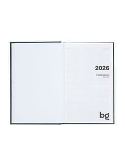 Ежедневник датированный Calligrata, А5, 2026, твёрдая обложка из бумвинила, 168 листов, тёмно-зелёный