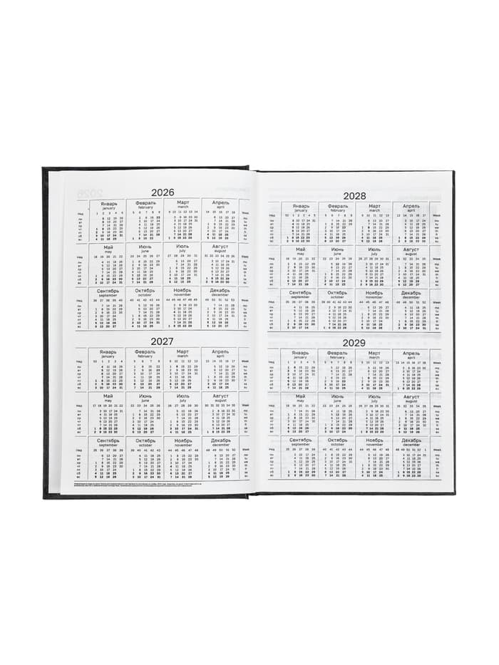 Ежедневник датированный Calligrata, А5, 2026, твёрдая обложка из бумвинила, 168 листов, чёрный