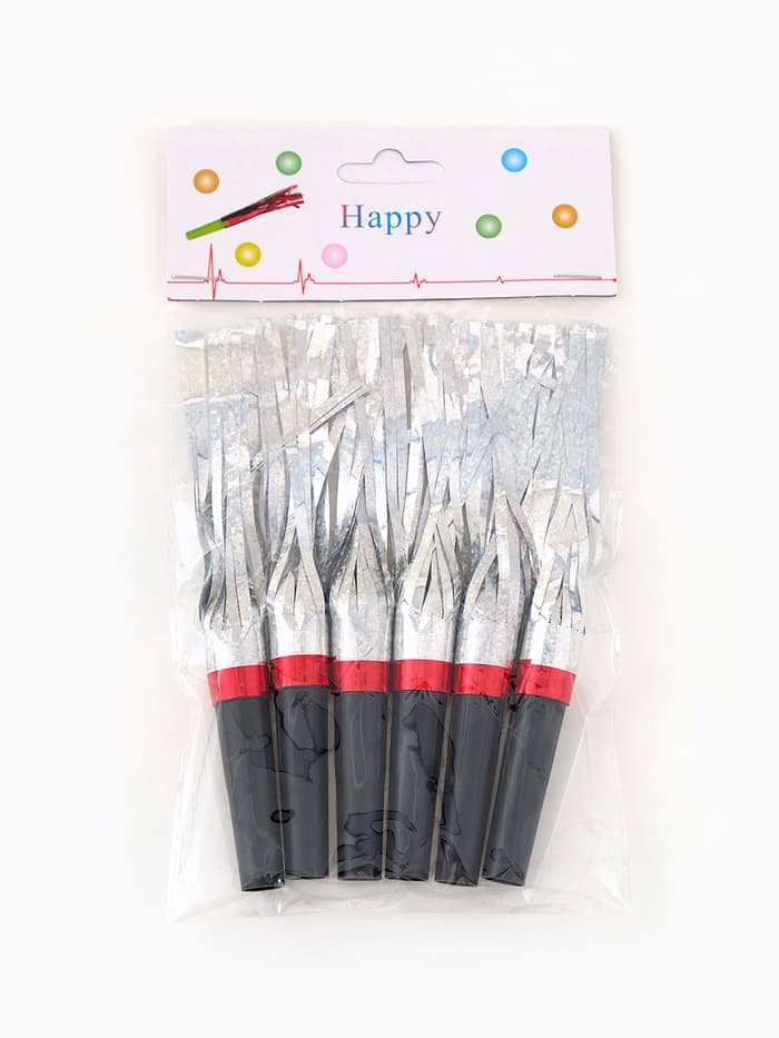 Карнавальный язычок «Дождик» серебряный, 6 шт.