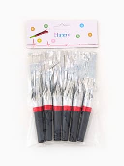 Карнавальный язычок «Дождик» серебряный, 6 шт.