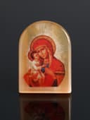 Владимирская икона Божией Матери, настольная, 6×5 см, селенит