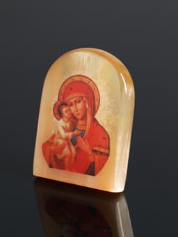 Владимирская икона Божией Матери, настольная, 6×5 см, селенит