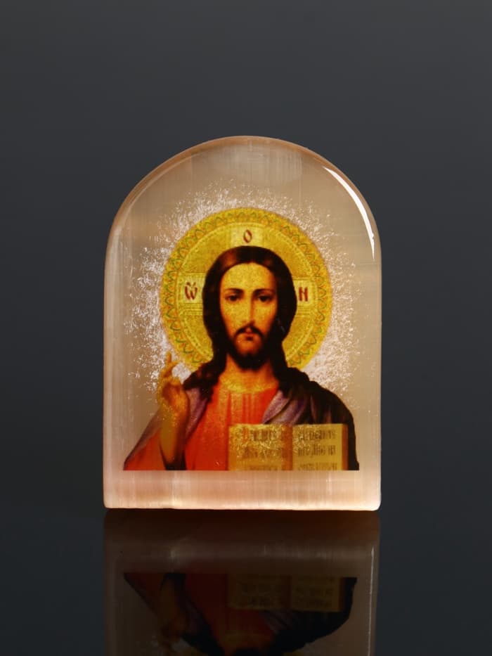 Икона настольная «Господь Вседержитель», 6×5 см, селенит