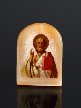 Икона настольная «Николай Угодник», 6×5 см, селенит