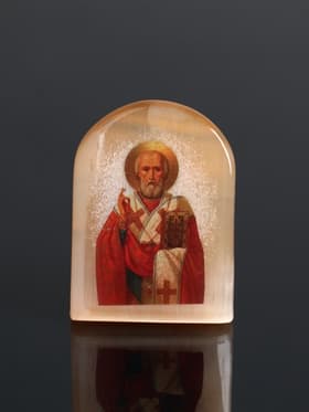 Икона настольная «Николай Чудотворец», 6×5 см, селенит