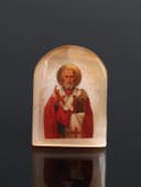 Икона настольная «Николай Чудотворец», 6×5 см, селенит