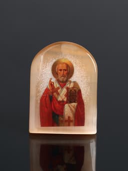 Икона настольная «Николай Чудотворец», 6×5 см, селенит