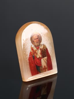 Икона настольная «Николай Чудотворец», 6×5 см, селенит