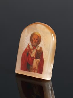 Икона настольная «Николай Чудотворец», 6×5 см, селенит