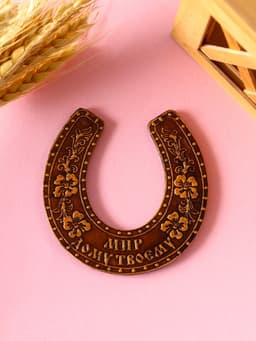 Магнит на холодильник «Подкова: Мир дом твоему», 8×8 см, береста