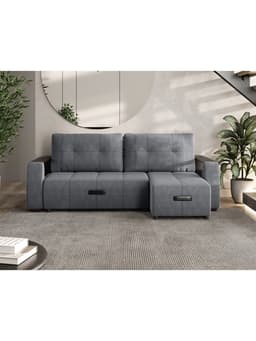 Диван угловой «Джаз», НПБ, тик – так, цвет серый luma 23