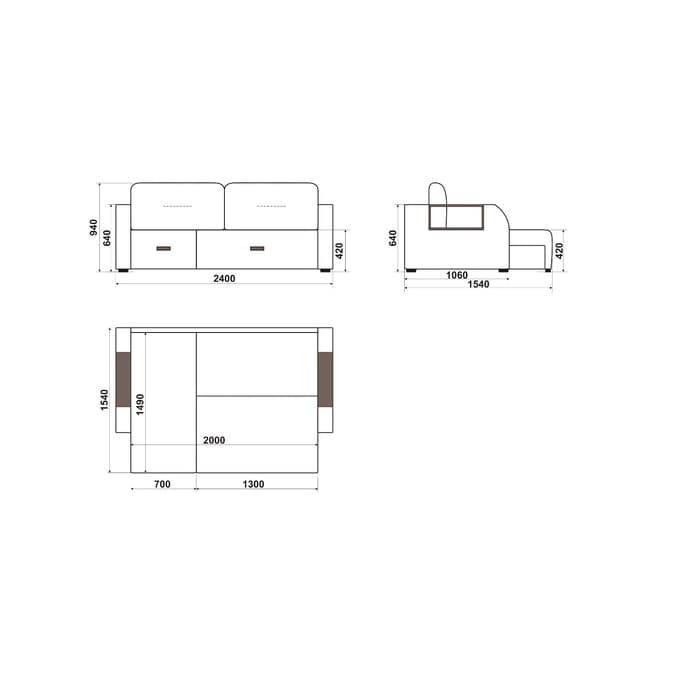 Диван угловой «Джаз», НПБ, тик – так, цвет серый luma 23