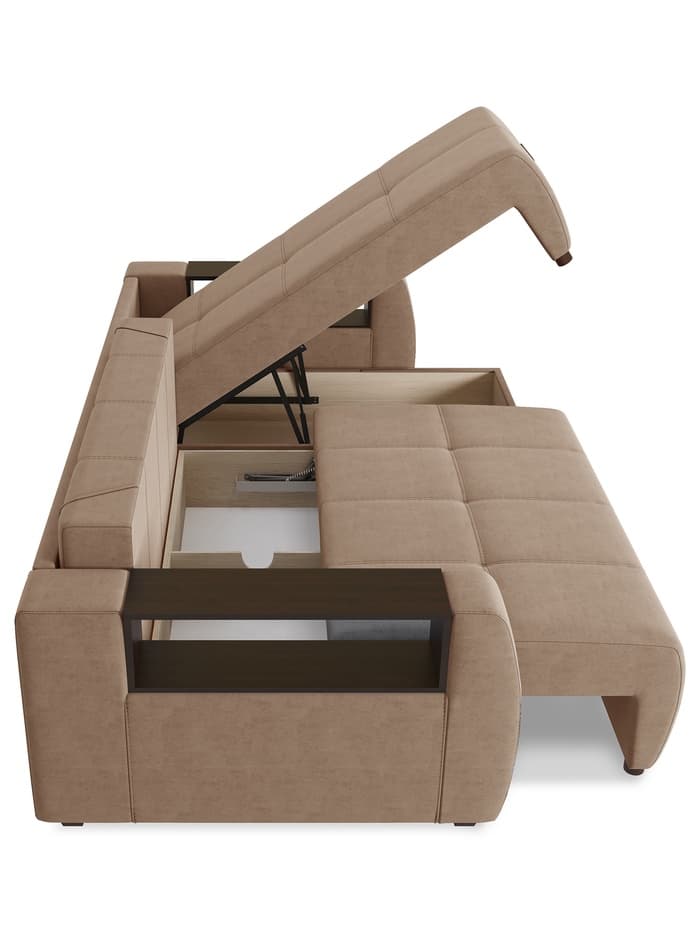 Диван угловой «Джаз», НПБ, тик – так, цвет бежевый newtone beige