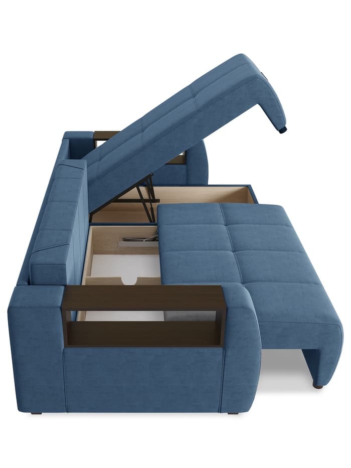 Диван угловой «Джаз», НПБ, тик – так, цвет синий ultra midnight