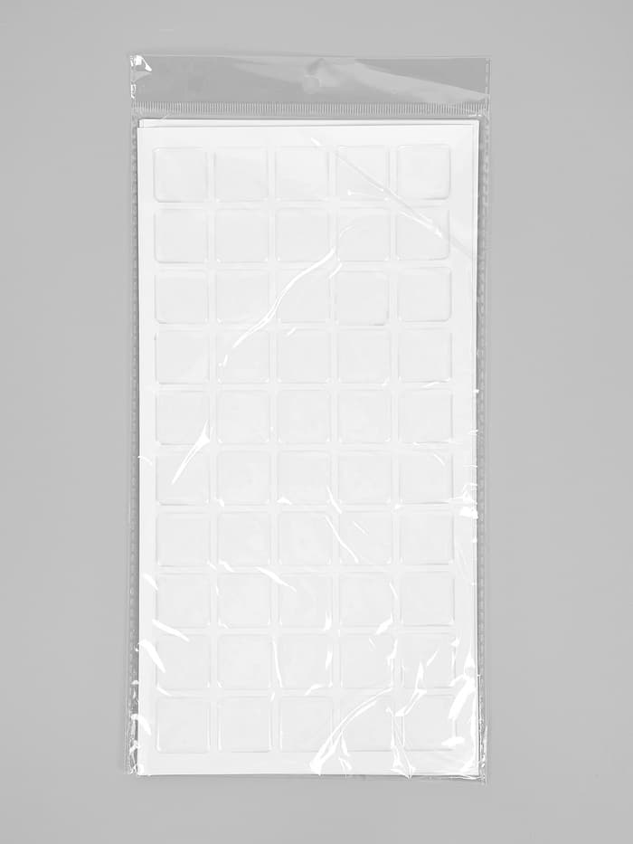 Стикеры эпоксидные прозрачные заготовки 3D 100 шт 2,5 x 2,5 см + самоклеящаяся бумага