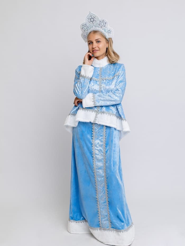 Карнавальный костюм новогодний «Снегурочка Настенька», жакет, сарафан, кокошник, размер 164-48