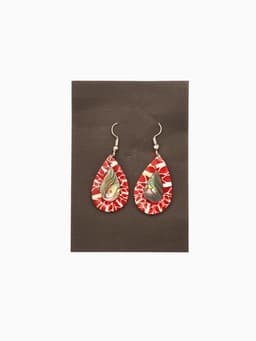Серьги «Капельки», 5.5×2 см, ракушка, красные