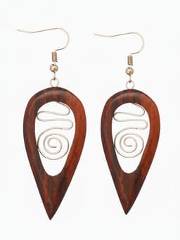 Серьги «Капля», дерево соно