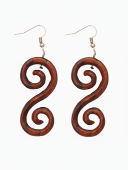 Серьги « Спираль», дерево соно
