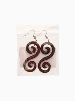 Серьги « Спираль», дерево соно