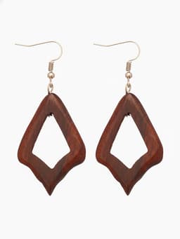 Серьги «Ромб», дерево соно