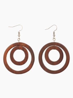 Серьги «Круг», дерево соно