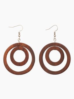 Серьги «Круг», дерево соно