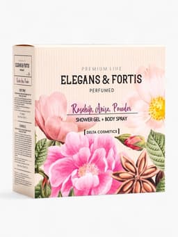 Подарочный набор женский VEGAN.Love.Studio, гель для душа, спрей для тела, парфюмированный, шиповник, анис, пудровые ноты