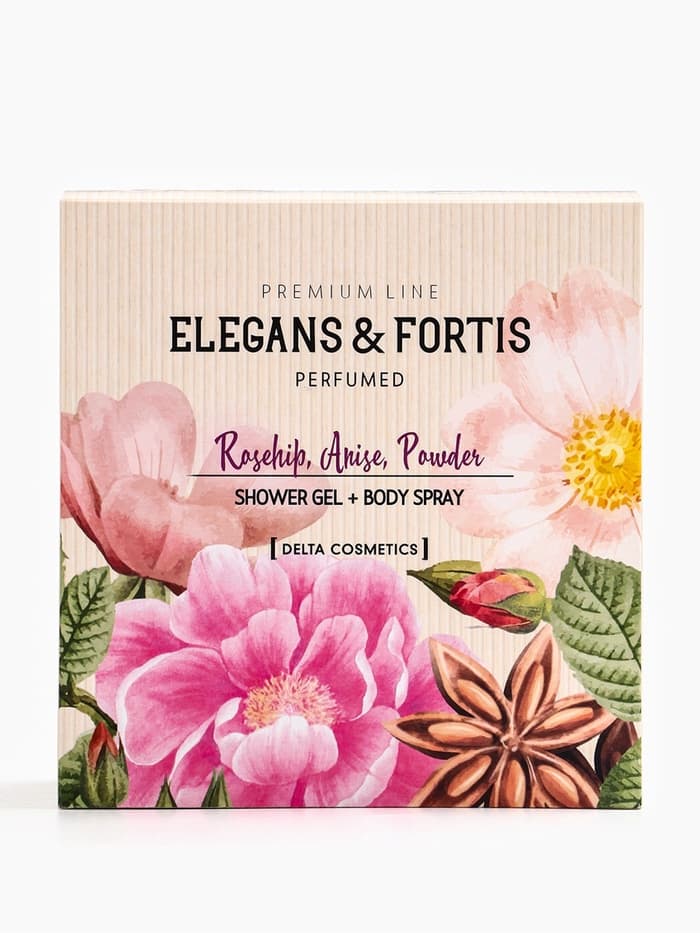 Подарочный набор женский VEGAN.Love.Studio, гель для душа, спрей для тела, парфюмированный, шиповник, анис, пудровые ноты