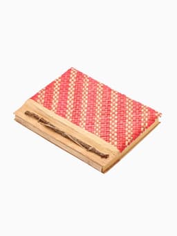 Записная книжка плетёная, 48 листов, 17×22×2 см, бежево-розовая