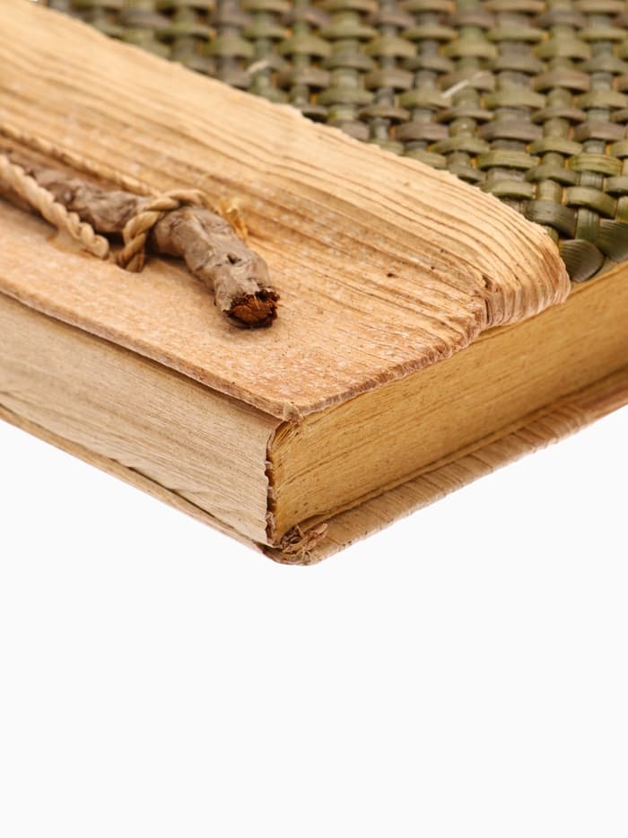 Записная книжка плетёная, 48 листов, 17×22×2 см, зелёная