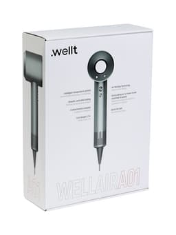 Фен WELLT A01 WELLAIR, 1600 Вт, 5 насадок, 3 скорости, 3 температурных режима, ионизация, серый