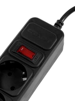 Сетевой фильтр СТАРТ, 5 розеток, 3 м, 10 А, ПВС 3×0.75 мм2, с заземлением, с выключателем, IP20, чёрный