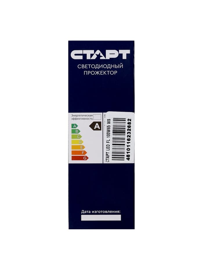 Прожектор светодиодный СТАРТ, 100 Вт, 8500 Лм, 6500К, IP65, чёрный