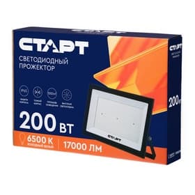 Прожектор светодиодный СТАРТ, 200 Вт, 17000 Лм, 6500К, IP65, чёрный