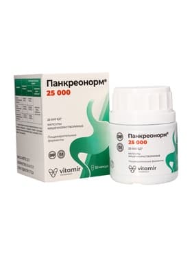 Панкреонорм «Витамир» поддержка пищеварения и работы поджелудочной железы, 25 000, 50 капсул