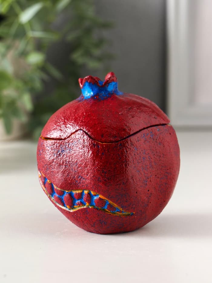 Шкатулка для украшений «Гранат», гипс, 9×8.5×8 см, синий