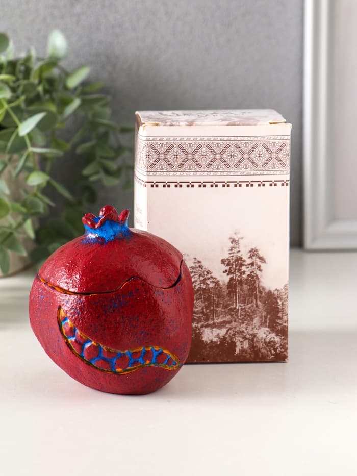 Шкатулка для украшений «Гранат», гипс, 9×8.5×8 см, синий