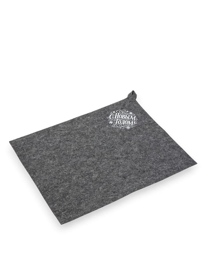 Коврик - сидушка для бани и сауны «С Новым Годом!», полиэфир 70%, шерсть 30%, «Добропаровъ»