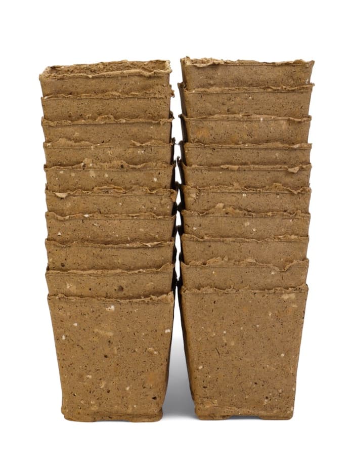 Горшок для рассады, 700 мл, 9.5×9.5×10 см, торф, набор 20 шт.