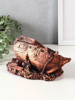 Копилка для денег «Корабль Сокровищ», гипс, 11×25×14 см