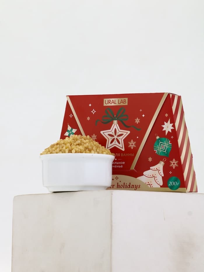 Жемчуг для ванны Winter Holidays, аромат ванильное печенье, 200 г, URAL LAB