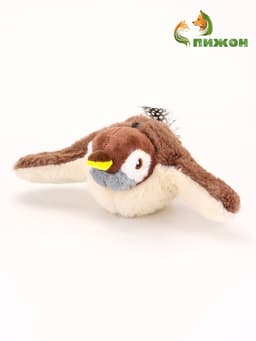 Интерактивная игрушка для животных «Воробей», коричневая