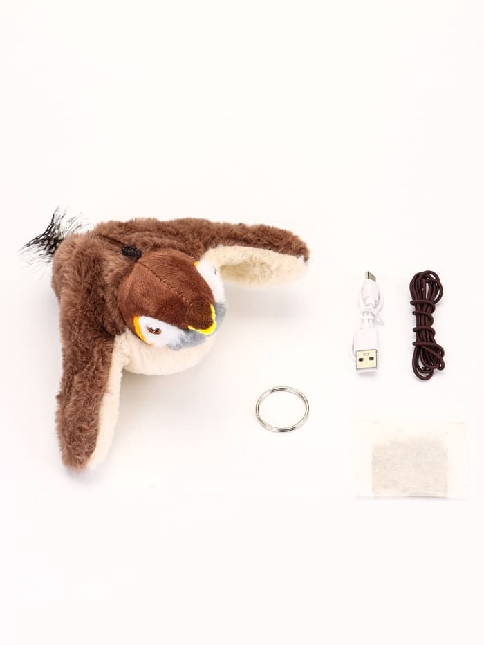 Интерактивная игрушка для животных «Воробей», коричневая