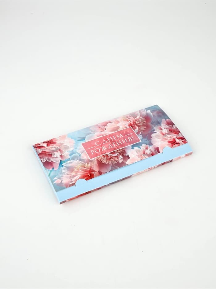 Конверт-коробка для денег «Цветочный день рождения», 19×0.7×9.5 см