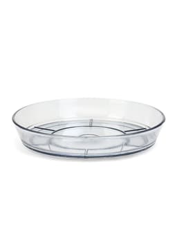 Поддон для цветочных горшков, d=10 см, пластиковый, тёмный, прозрачный