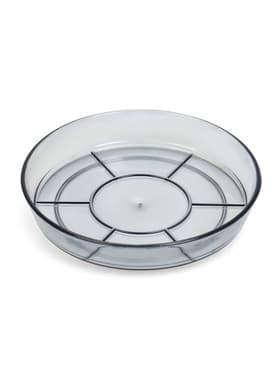 Поддон для цветочных горшков, d=12 см, пластиковый, тёмный, прозрачный