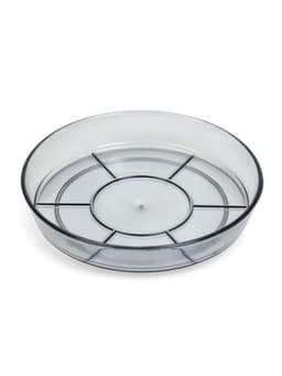 Поддон для цветочных горшков, d=12 см, пластиковый, тёмный, прозрачный