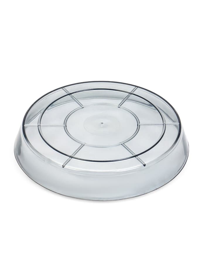 Поддон для цветочных горшков, d=12 см, пластиковый, тёмный, прозрачный