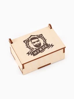 Коробка подарочная деревянная «Мужик» 8.5×6×3.5 см